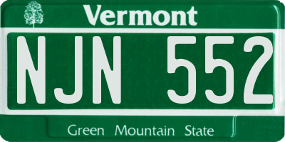 VT license plate NJN552