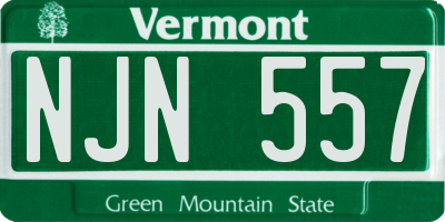 VT license plate NJN557