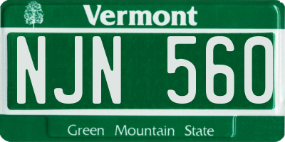 VT license plate NJN560