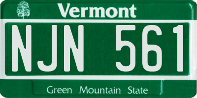 VT license plate NJN561