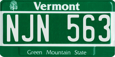 VT license plate NJN563