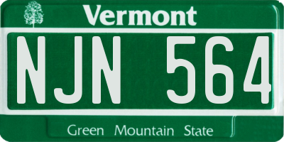 VT license plate NJN564