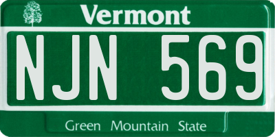 VT license plate NJN569