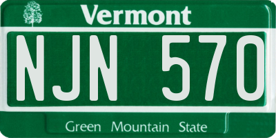 VT license plate NJN570