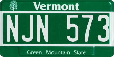 VT license plate NJN573