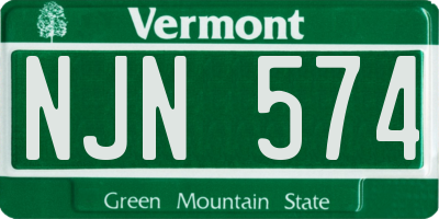 VT license plate NJN574