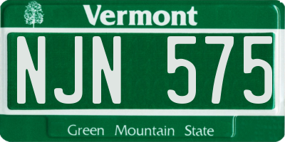 VT license plate NJN575