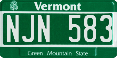 VT license plate NJN583