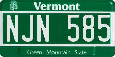 VT license plate NJN585
