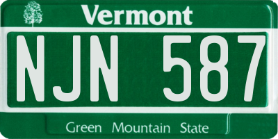 VT license plate NJN587