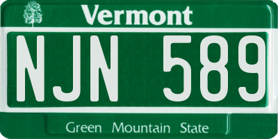 VT license plate NJN589