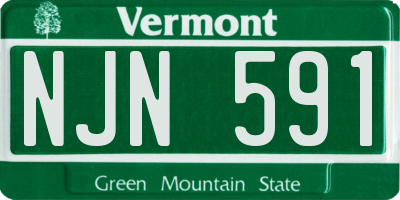 VT license plate NJN591