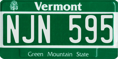 VT license plate NJN595