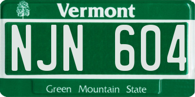 VT license plate NJN604