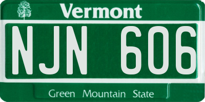 VT license plate NJN606