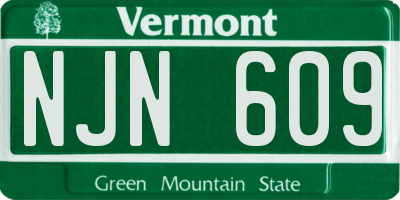 VT license plate NJN609