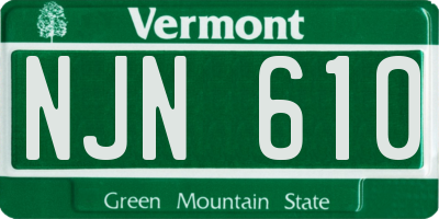 VT license plate NJN610