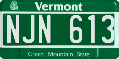 VT license plate NJN613