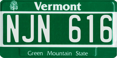 VT license plate NJN616