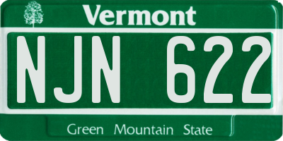 VT license plate NJN622