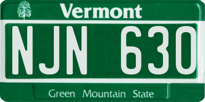VT license plate NJN630