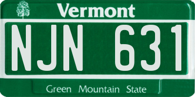 VT license plate NJN631
