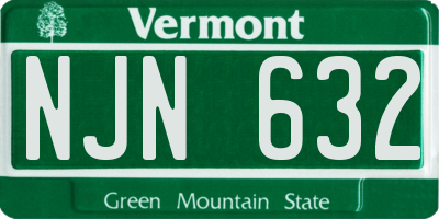 VT license plate NJN632