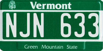 VT license plate NJN633