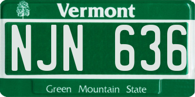 VT license plate NJN636
