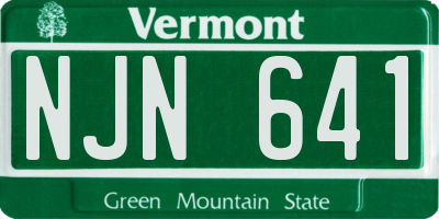 VT license plate NJN641