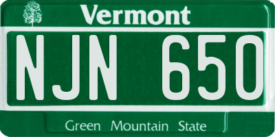 VT license plate NJN650