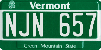 VT license plate NJN657