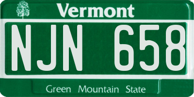 VT license plate NJN658