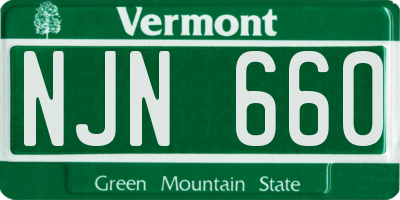 VT license plate NJN660