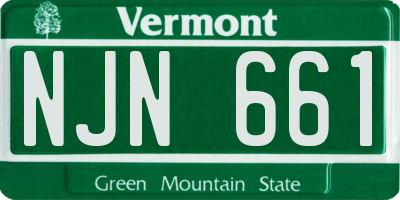 VT license plate NJN661