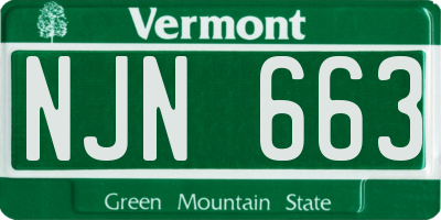 VT license plate NJN663