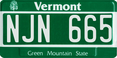 VT license plate NJN665