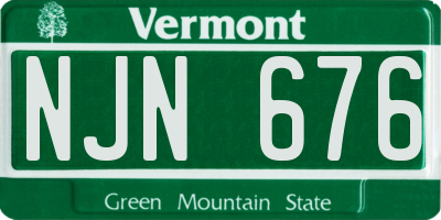 VT license plate NJN676