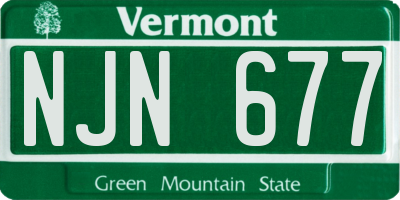 VT license plate NJN677