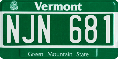 VT license plate NJN681