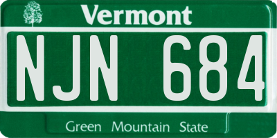 VT license plate NJN684