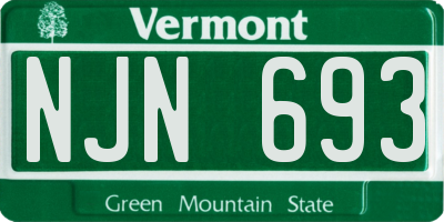VT license plate NJN693