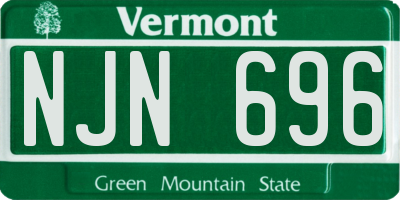 VT license plate NJN696