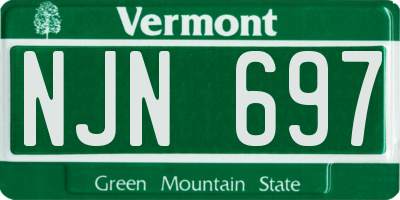 VT license plate NJN697
