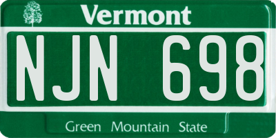 VT license plate NJN698