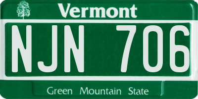 VT license plate NJN706