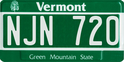 VT license plate NJN720