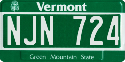 VT license plate NJN724