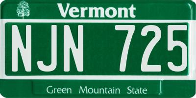 VT license plate NJN725