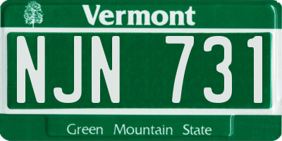 VT license plate NJN731